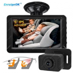 EnruigeOK Baby Car Camera 5" 1080P Monitor 360° Rotation USB Plug with HD IR Night VisionERG-5005AV-Y