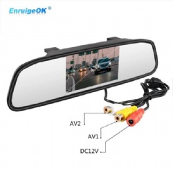 EnruigeOK Color TFT LCD 4.3 Inch Car Rear View Mirror Monitor for Parking Rear View CameraERG-4003AV