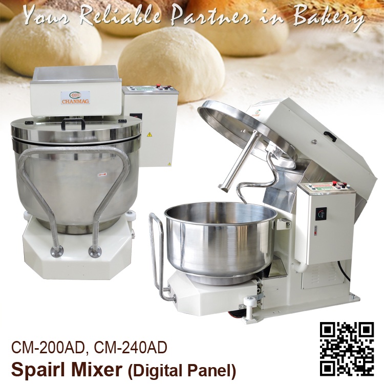 Automatic spiral mixer with removable bowl